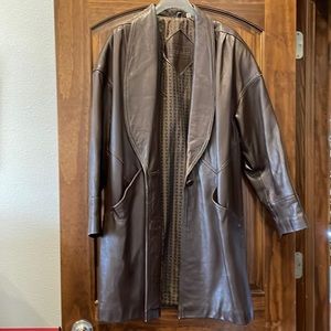 Great Brown Leather Jacket, 3/4 length